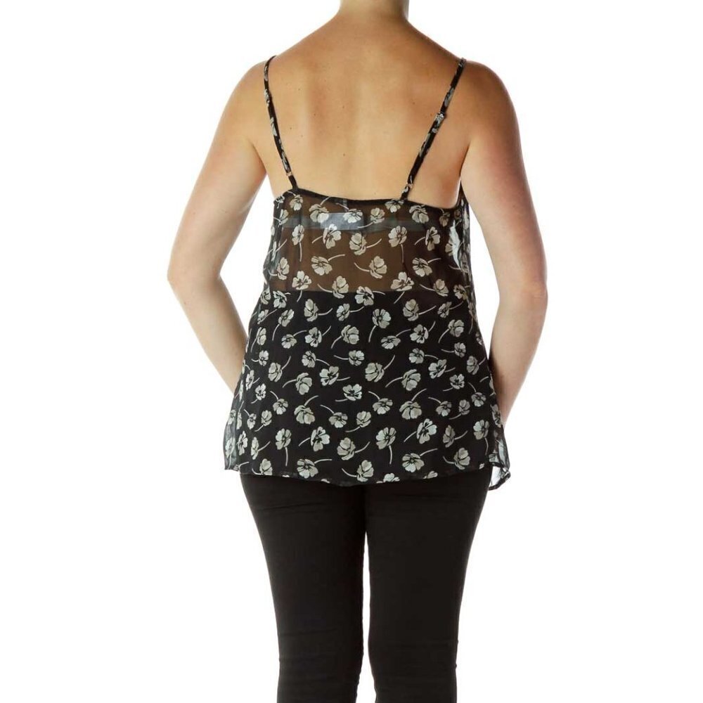 Free People Black Sheer Floral Tank Top - Picture 2 of 3